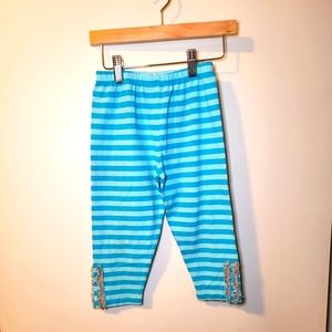 Turquoise Stripe Leggings